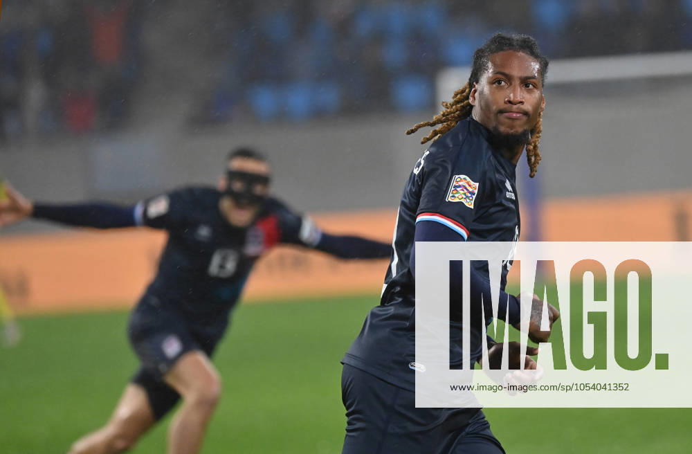 Football UEFA Nations League, Luxembourg Northern Ireland, v l Gerson Rodrigues Luxembourg celebrate the goal, The goal celebration to 2 2 UEFA REGULATIONS PROHIBIT ANY USE OF PHOTOGRAPHS as IMAGE SEQUENCES and or QUASI VIDEO Luxembourg