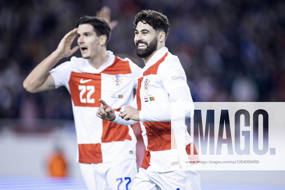 Nations League - League A, Group A1 - Croatia vs Portugal 1:1. - On photo Croatian Josko Gvardiol 4 celebrates his goal for 1:1. Split Croatia - ZUMALEAG 20241118_mda_p210_385