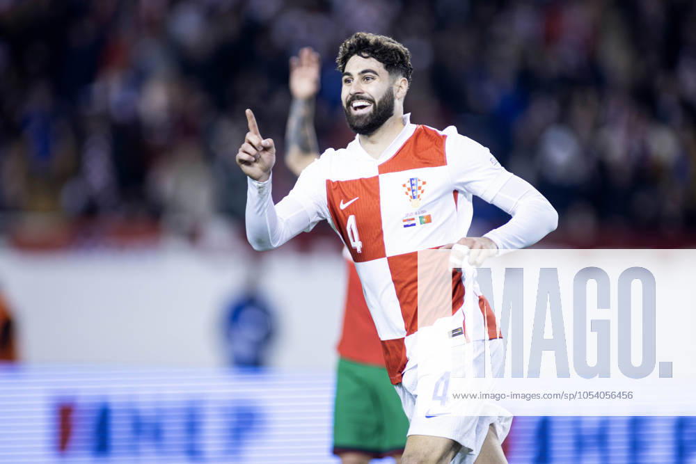 Nations League - League A, Group A1 - Croatia vs Portugal 1:1. - On photo Croatian Josko Gvardiol 4 celebrates his goal for 1:1. Split Croatia - ZUMALEAG 20241118_mda_p210_386