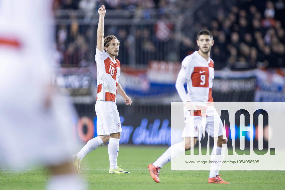 Nations League - League A, Group A1 - Croatia vs Portugal 1:1. - On photo Croatian Luka Modric 10 and Andrej Kramaric 9. Split Croatia - ZUMALEAG 20241118_mda_p210_425