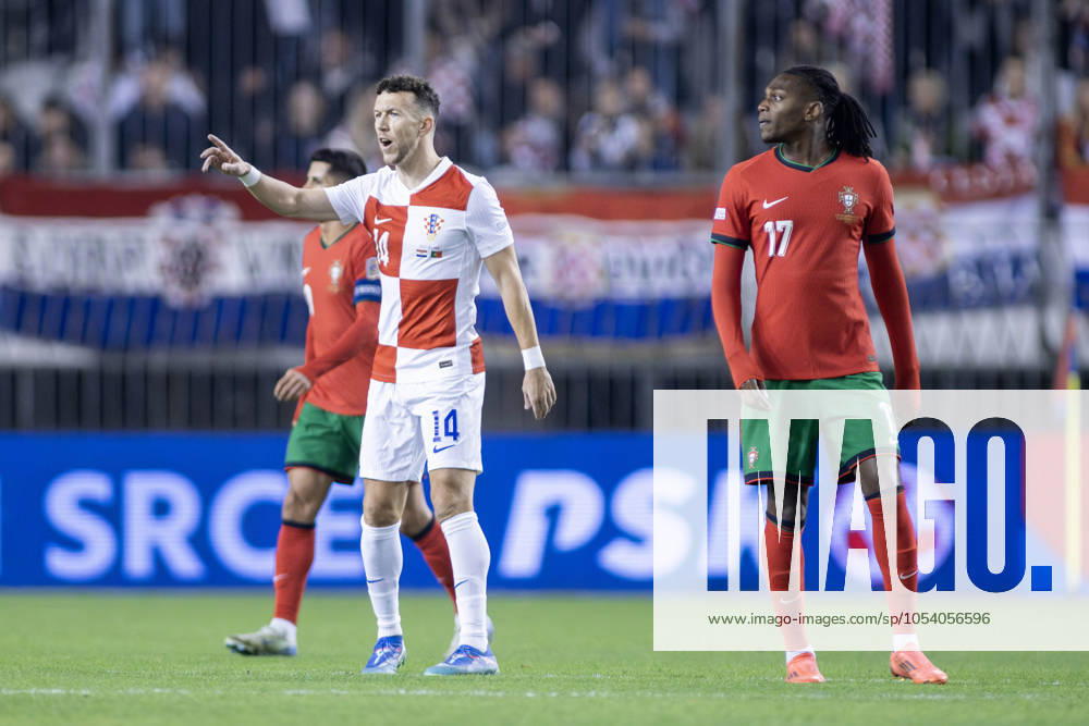 Nations League - League A, Group A1 - Croatia vs Portugal 1:1. - On photo Croatian Ivan Perisic 14 and Portuguese Rafael Leao 17. Split Croatia - ZUMALEAG 20241118_mda_p210_427