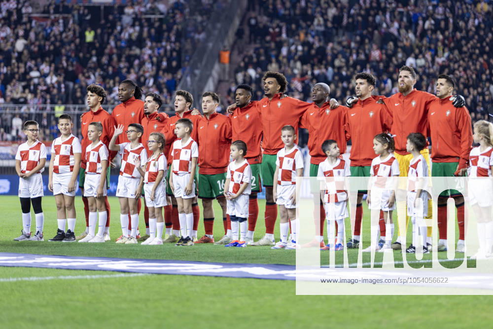 Nations League - League A, Group A1 - Croatia vs Portugal 1:1. - Portugese team during the performance of the national anthem. Split Croatia - ZUMALEAG 20241118_mda_p210_435