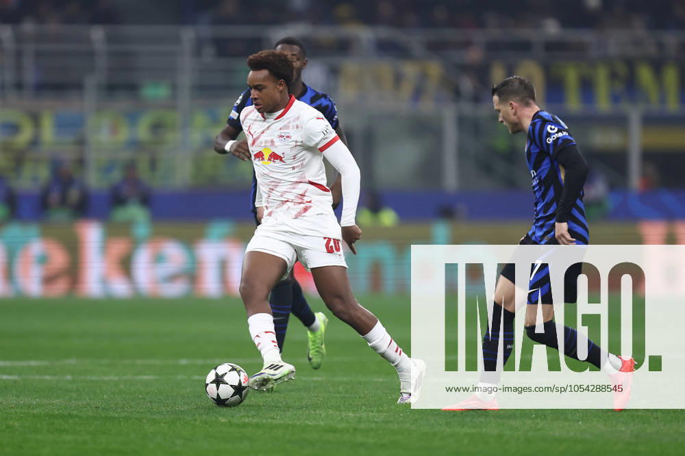 Assan Ouedraogo (RB Leipzig) controls the ball, UEFA Champions League 2024 25 League Phase MD2, FC Internazionale Milano v RB Leipzig, Stadio Giuseppe Meazza (San Siro), November 26, 2024, Milan, Italy.
