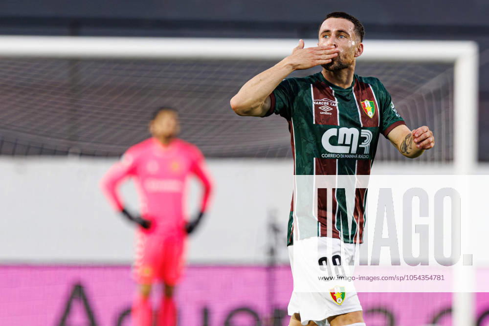 CF Estrela Amadora Vs CD Nacional in Amadora, Portugal - 10 Nov 2024 Joao Kikas (CF Estrela Amadora) celebrates a goal during the Liga Portugal game between teams of CF Estrela Amadora and CD Nacional at Estadio Jose Gomes. Final score; CF Estrela Amadora 2:0 CD Nacional Amadora Portugal