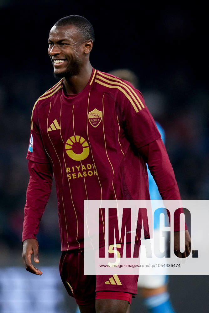 SSC Napoli v AS Roma - Serie A Enilive Evan Ndicka of AS Roma reacts during the serie Serie A Enilive match between SSC Napoli and AS Roma at Stadio Diego Armando Maradona on November 24, 2024 in Naples, Italy Naples Stadio Diego Armando Maradona Naples Italy