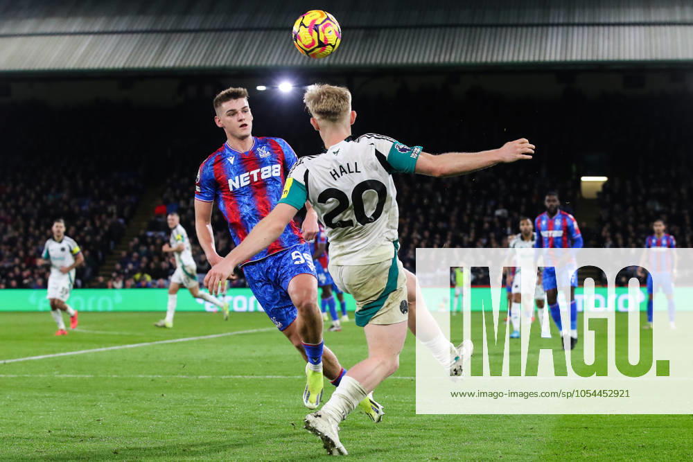 Premier League Crystal Palace v Newcastle United Justin Devenny of Crystal Palace flicks the ball over Lewis Hall of Newcastle United during the Premier League match Crystal Palace vs Newcastle United at Selhurst Park, London, United Kingdom, 30th November 2024 (Photo by Gareth Evans News Images) London Selhurst Park Greater London United Kingdom