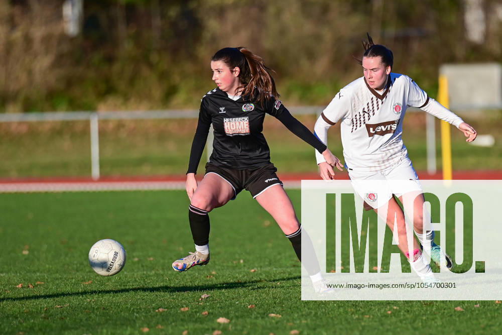 Soccer I Women I Season 2024 2025 I Regionalliga Nord I Matchday 12 I SV Henstedt Ulzburg FC St Pauli I 01 12 2024 Duel, duel Antonia Vesna Franovic 23, SV Henstedt Ulzburg and Janice Sophie Hauschild 13, FC St Pauli