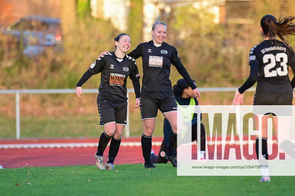 Soccer I Women I Season 2024 2025 I Regionalliga Nord I 12 Matchday I SV Henstedt Ulzburg FC St Pauli I 01 12 2024 Goal celebration, jubilation, enthusiasm, euphoria, joy, happiness, cheerfulness with Michelle Hille 10, SV Henstedt Ulzburg and Jennifer Michel 77, SV Henstedt Ulzburg