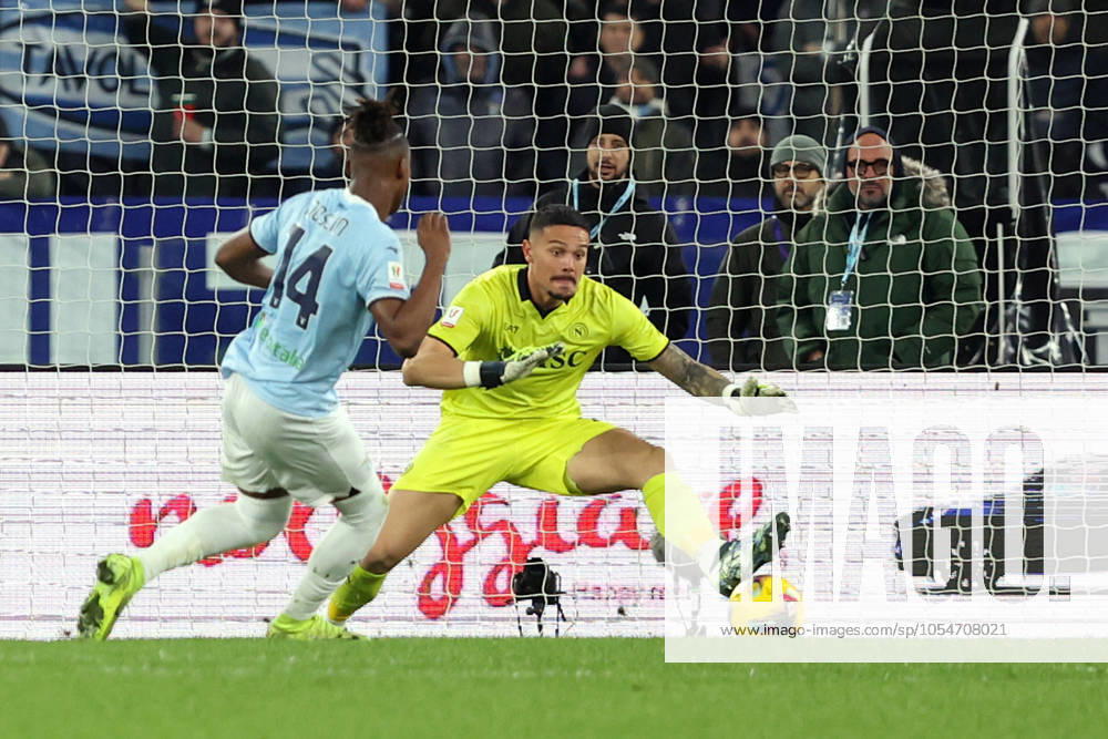 Rome, Italy 5.12.2024 : Tijjani Noslin of Lazio score the goal and celebrate with the team during Italian football match Freccia Rossa Coppa Italia (Italy Cup) 2024-2025 SS Lazio vs SSC Napoli at Olympic stadium in Roma.
