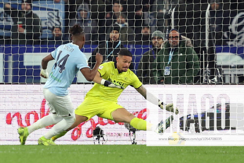 Rome, Italy 5.12.2024 : Tijjani Noslin of Lazio score the goal and celebrate with the team during Italian football match Freccia Rossa Coppa Italia (Italy Cup) 2024-2025 SS Lazio vs SSC Napoli at Olympic stadium in Roma.