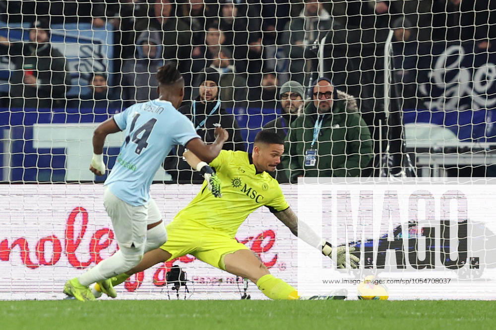Rome, Italy 5.12.2024 : Tijjani Noslin of Lazio score the goal and celebrate with the team during Italian football match Freccia Rossa Coppa Italia (Italy Cup) 2024-2025 SS Lazio vs SSC Napoli at Olympic stadium in Roma.