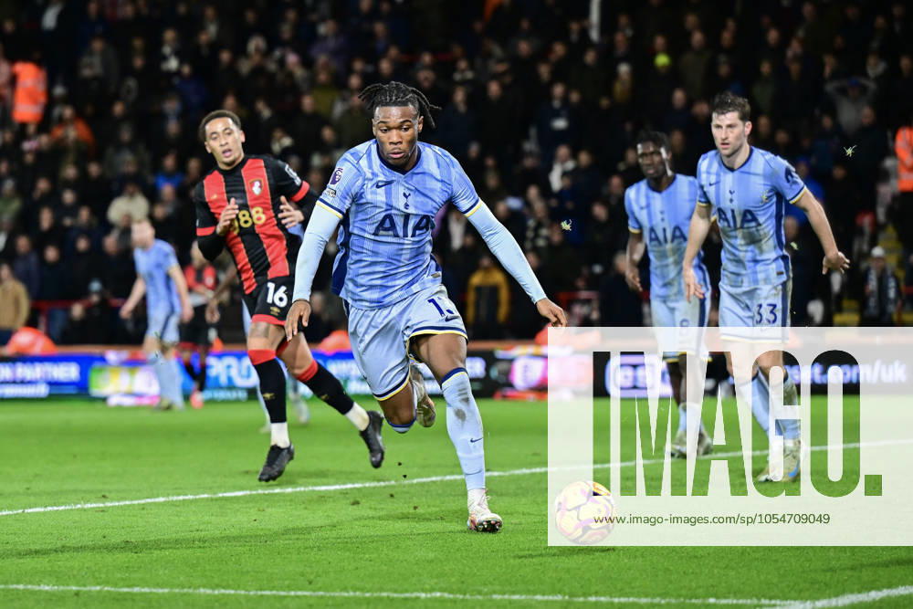 Bournemouth v Tottenham Hotspur Premier League Destiny Udogie of Tottenham Hotspur during the Premier League match at the Vitality Stadium, Bournemouth UK Newspapers OUT