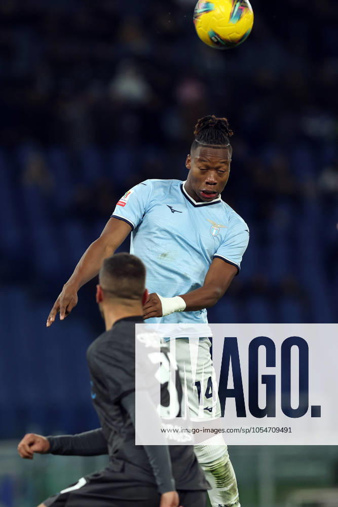 Rome, Italy 5.12.2024 : Tijjani Noslin of Lazio score the goal and celebrate with the team during Italian football match Freccia Rossa Coppa Italia (Italy Cup) 2024-2025 SS Lazio vs SSC Napoli at Olympic stadium in Roma.
