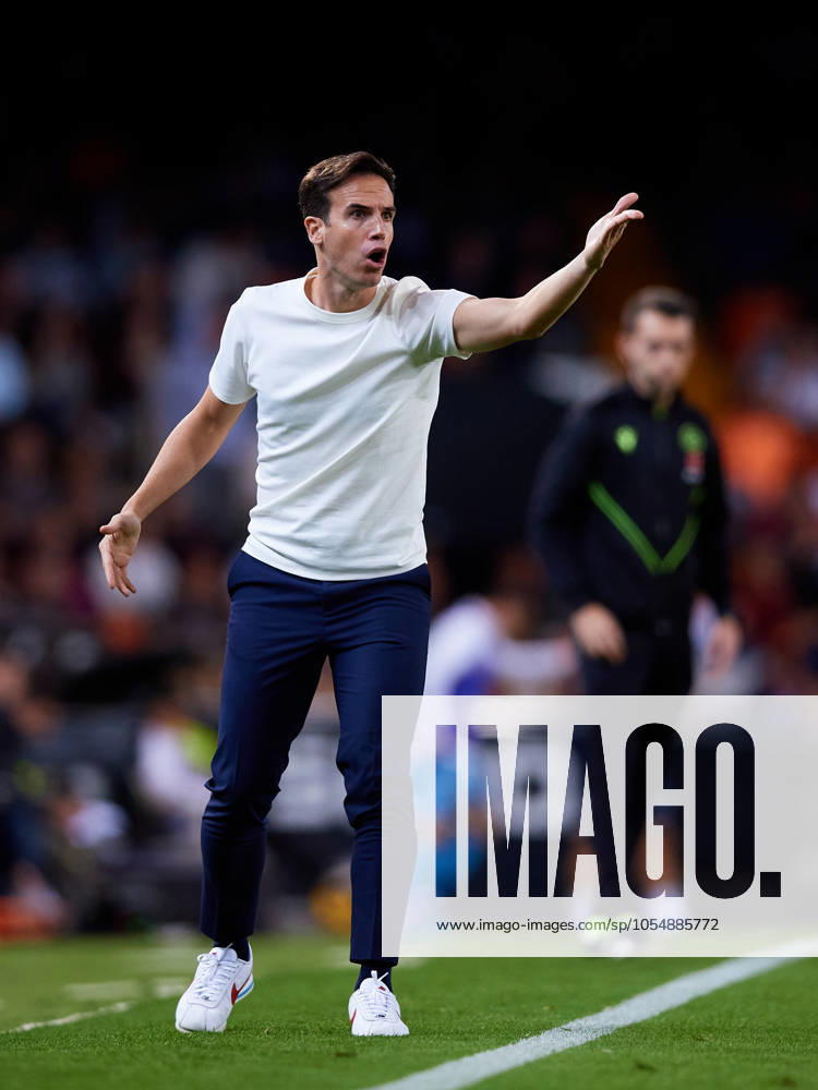 Valencia CF v Rayo Vallecano - La Liga EA Sports Inigo Perez of Rayo Vallecano reacts during the LaLiga EA Sports match between Valencia CF and Rayo Vallecano at Mestalla stadium in Valencia, Spain, on December 7, 2024. Valencia Spain