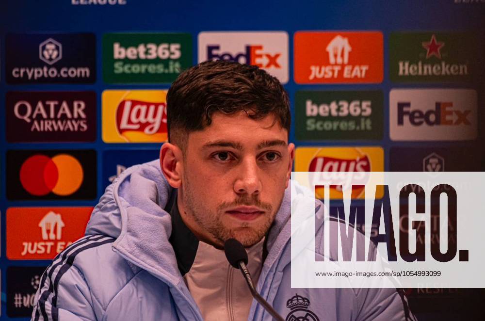 Real Madrid s Federico Valverde during press conference, PK, Pressekonferenz on the eve of the UEFA Champions League soccer match between Atalanta BC and Real Madrid CF at Bergamo Stadium in Bergamo, Italy, 9 December 2024 Cordon Press
