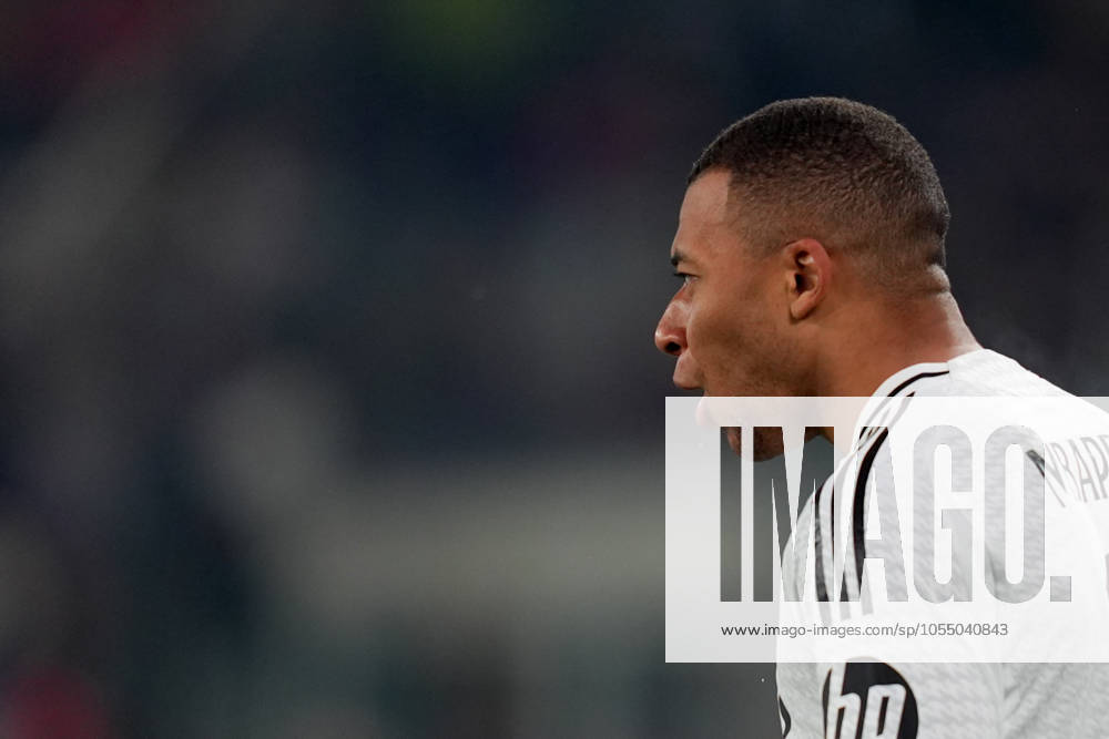 Real Madrid s Kylian Mbappe .celebrates after scoring 0-1 during the Uefa Champions League soccer match between Atalanta BC and Real Madrid at Gewiss Stadium in Bergamo, north Italy - Tuesday , December 10 , 2024. - Soccer .