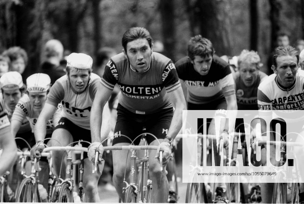 Cycling, Cycling race, Around the Henningerturm, field of riders with Eddy Merckx in the middle, in the Molteni jersey, action HM