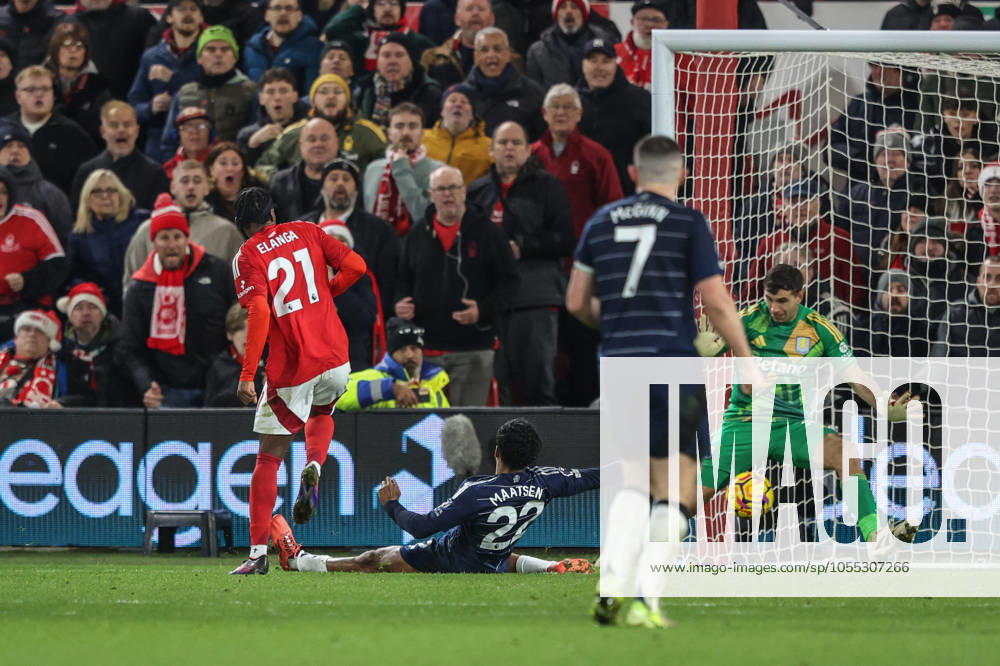 Premier League Nottingham Forest v Aston Villa Anthony Elanga of Nottingham Forest scores to make it 2-1 during the Premier League match Nottingham Forest vs Aston Villa at City Ground, Nottingham, United Kingdom, 14th December 2024 (Photo by Alfie Cosgrove News Images) Nottingham City Ground Nottinghamshire United Kingdom