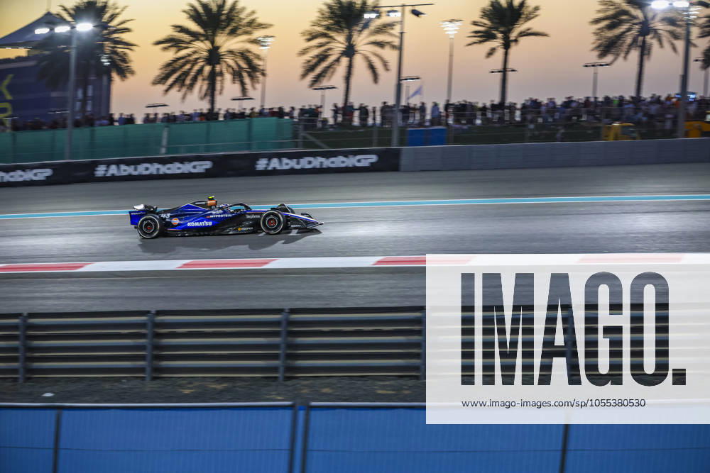F1 Grand Prix Of Abu Dhabi Franco Colapinto of Argentina driver of Williams Racing Formula One Team car FW46 no 43 with a Mercedes Power Unit Engine spotted in action on track during the Abu Dhabi F1 Grand Prix race in Yas Marina Circuit. Abu Dhabi, United Arab Emirates on December 8, 2024 Abu Dhabi United Arab Emirates