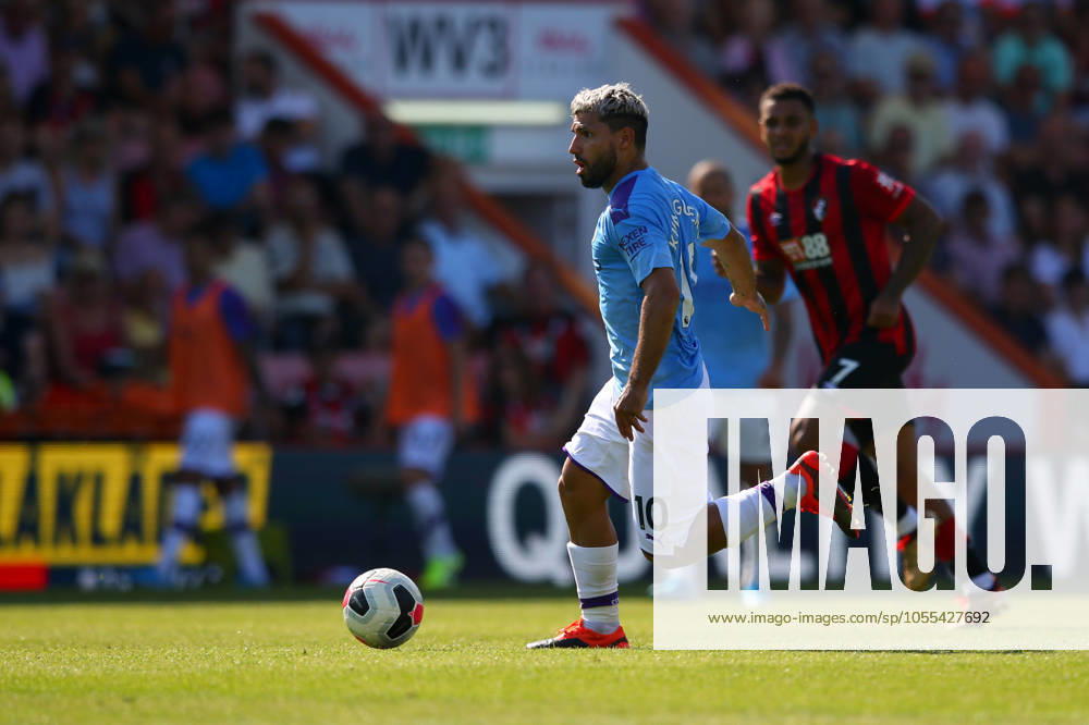 Bournemouth v Manchester City - Premier League - Vitality Stadium August 25, 2019, Bournemouth, United Kingdom: Sergio Aguero of Manchester City in action during the Premier League match at the Vitality Stadium, Bournemouth. Picture date: 25th August 2019. Picture credit should read: Craig Mercer Sportimage Bournemouth United Kingdom