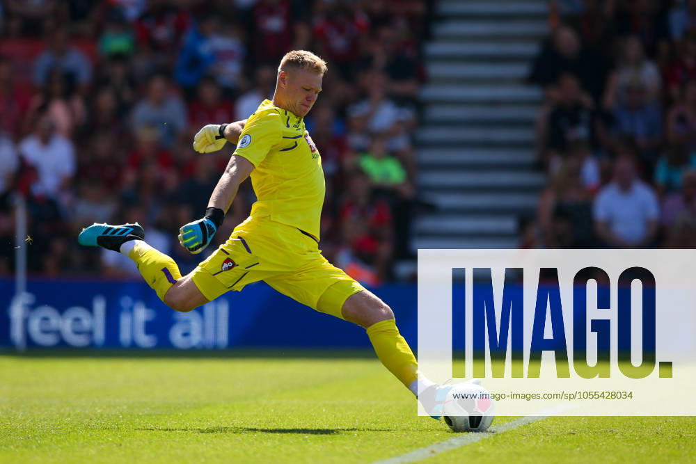 Bournemouth v Manchester City - Premier League - Vitality Stadium August 25, 2019, Bournemouth, United Kingdom: Aaron Ramsdale of Bournemouth in action during the Premier League match at the Vitality Stadium, Bournemouth. Picture date: 25th August 2019. Picture credit should read: Craig Mercer Sportimage Bournemouth United Kingdom