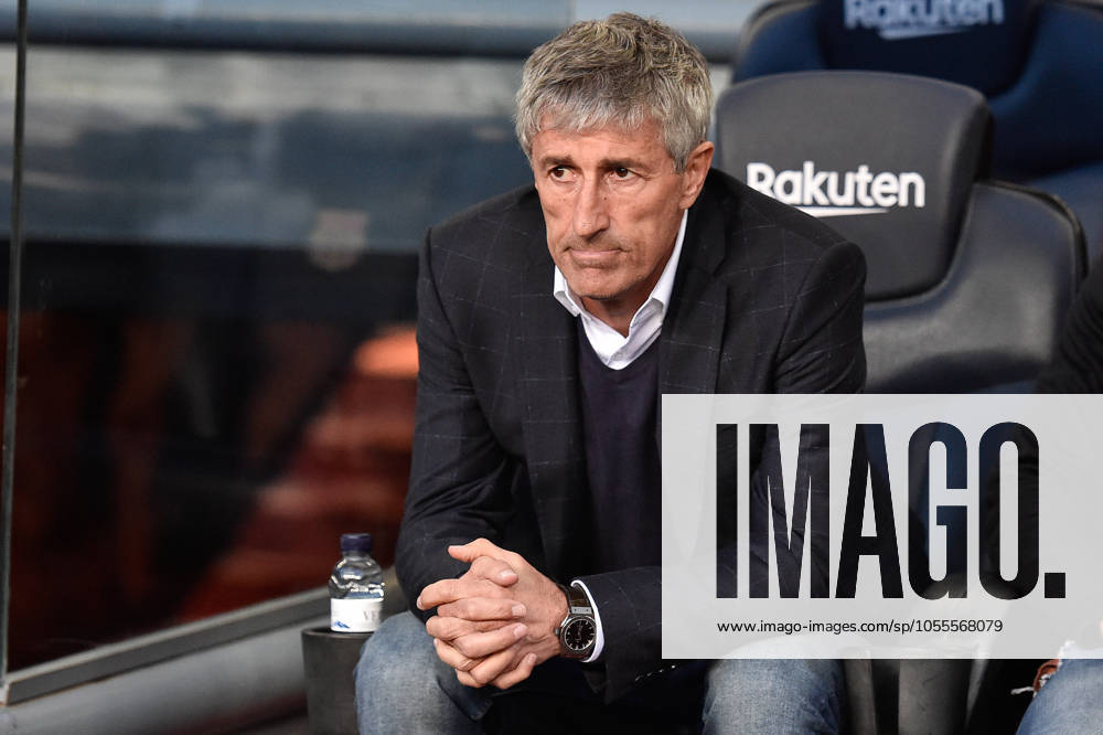 FC Barcelona, Barca v Real Sociedad - La Liga BARCELONA, SPAIN - MARCH 07:.Quique Setien of FC Barcelona during the Liga match between FC Barcelona and Real Sociedad at Camp Nou on March 07, 2020 in Barcelona, Spain. (Photo by DAX ESPA-Images) Barcelona Barcelona USA