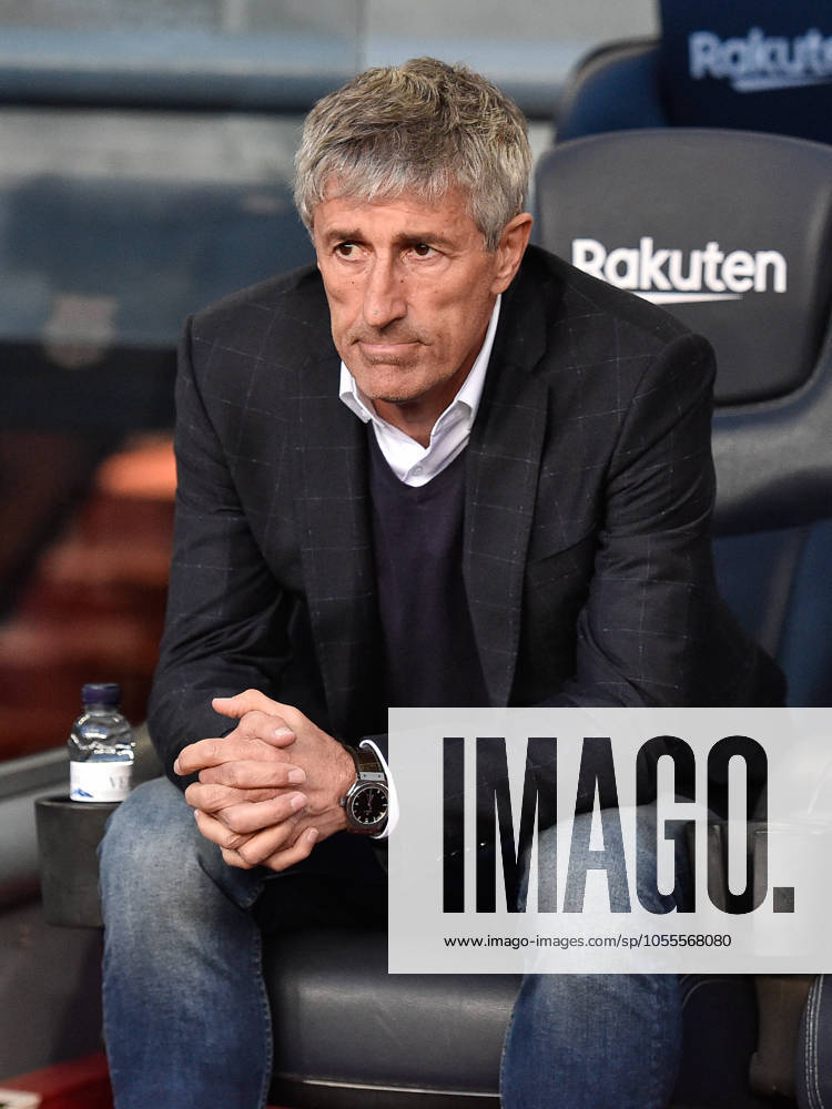 FC Barcelona, Barca v Real Sociedad - La Liga BARCELONA, SPAIN - MARCH 07:.Quique Setien of FC Barcelona during the Liga match between FC Barcelona and Real Sociedad at Camp Nou on March 07, 2020 in Barcelona, Spain. (Photo by DAX ESPA-Images) Barcelona Barcelona USA