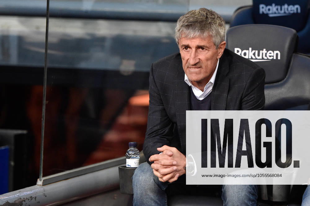 FC Barcelona, Barca v Real Sociedad - La Liga BARCELONA, SPAIN - MARCH 07:.Quique Setien of FC Barcelona during the Liga match between FC Barcelona and Real Sociedad at Camp Nou on March 07, 2020 in Barcelona, Spain. (Photo by DAX ESPA-Images) Barcelona Barcelona USA