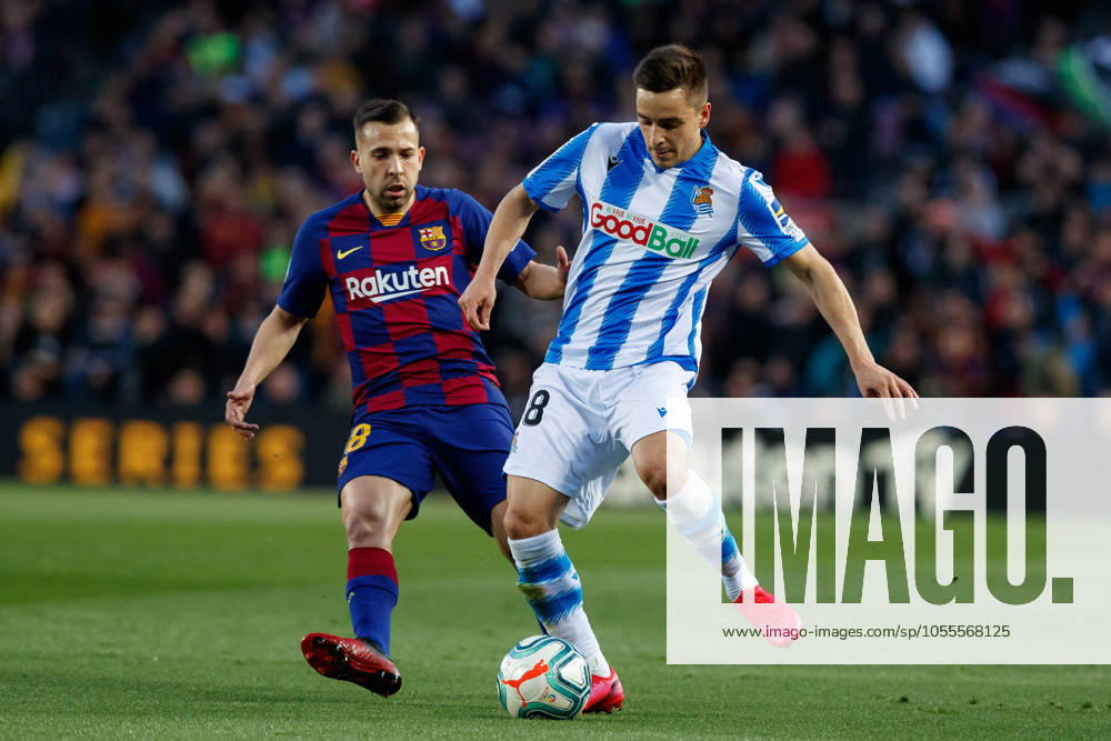 FC Barcelona, Barca v Real Sociedad - La Liga BARCELONA, SPAIN - MARCH 07:.Mikel Merino of Real Sociedad in action during the Liga match between FC Barcelona and Real Sociedad at Camp Nou on March 07, 2020 in Barcelona, Spain. (Photo by DAX ESPA-Images) Barcelona Barcelona USA