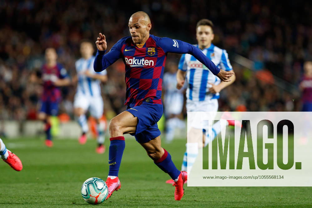 FC Barcelona, Barca v Real Sociedad - La Liga BARCELONA, SPAIN - MARCH 07:.Braithwaite of FC Barcelona in action during the Liga match between FC Barcelona and Real Sociedad at Camp Nou on March 07, 2020 in Barcelona, Spain. (Photo by DAX ESPA-Images) Barcelona Barcelona USA