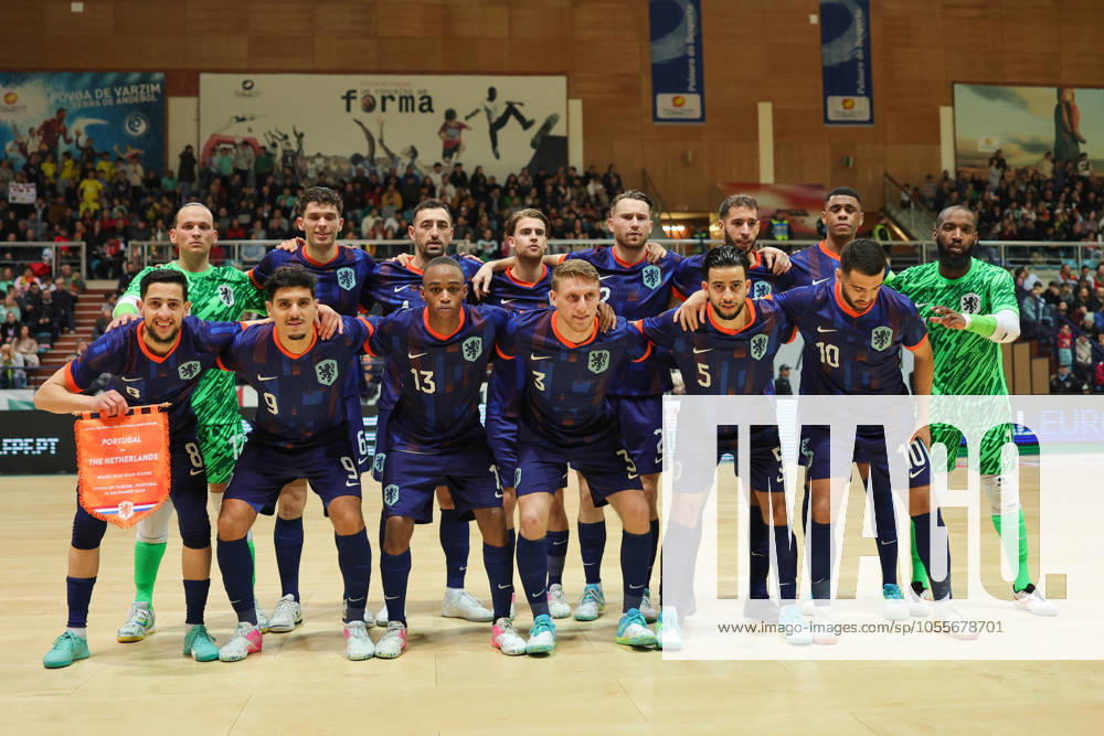 Netherlands squad for this game during the UEFA Futsal Euro 2026 Qualifying match between Portugal and Netherlands at Pavilhao Municipal da Povoa de Varzim 18, 2024 in Povoa de Varzim, Portugal. Final Score Portugal 4 - 2 Netherlands Povoa De Varzim Portugal - ZUMAl192 20241218_zsp_l192_017