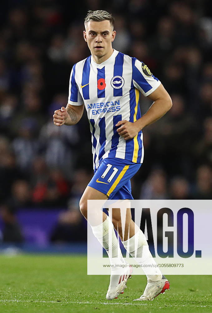 Brighton and Hove Albion v Newcastle United - Premier League - AMEX Stadium November 6, 2021, Brighton and Hove, United Kingdom: Brighton and Hove, England, 6th November 2021. Leandro Trossard of Brighton and Hove Albion during the Premier League match at the AMEX Stadium, Brighton and Hove. Picture credit should read: Paul Terry Sportimage Brighton and Hove United Kingdom