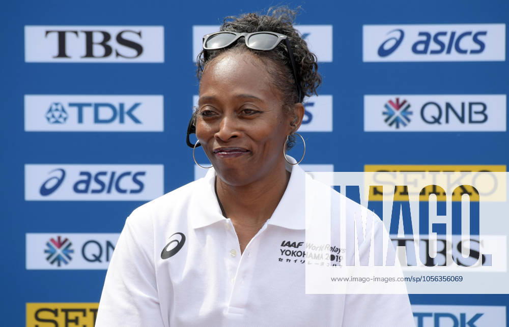 Track and Field: IAAF World Relays press conference, PK, Pressekonferenz Gail Devers (USA) during a news conference prior to the IAAF World Relays, Friday, May 10, 2019, in Yokohama, Japan. Yokohama Japan