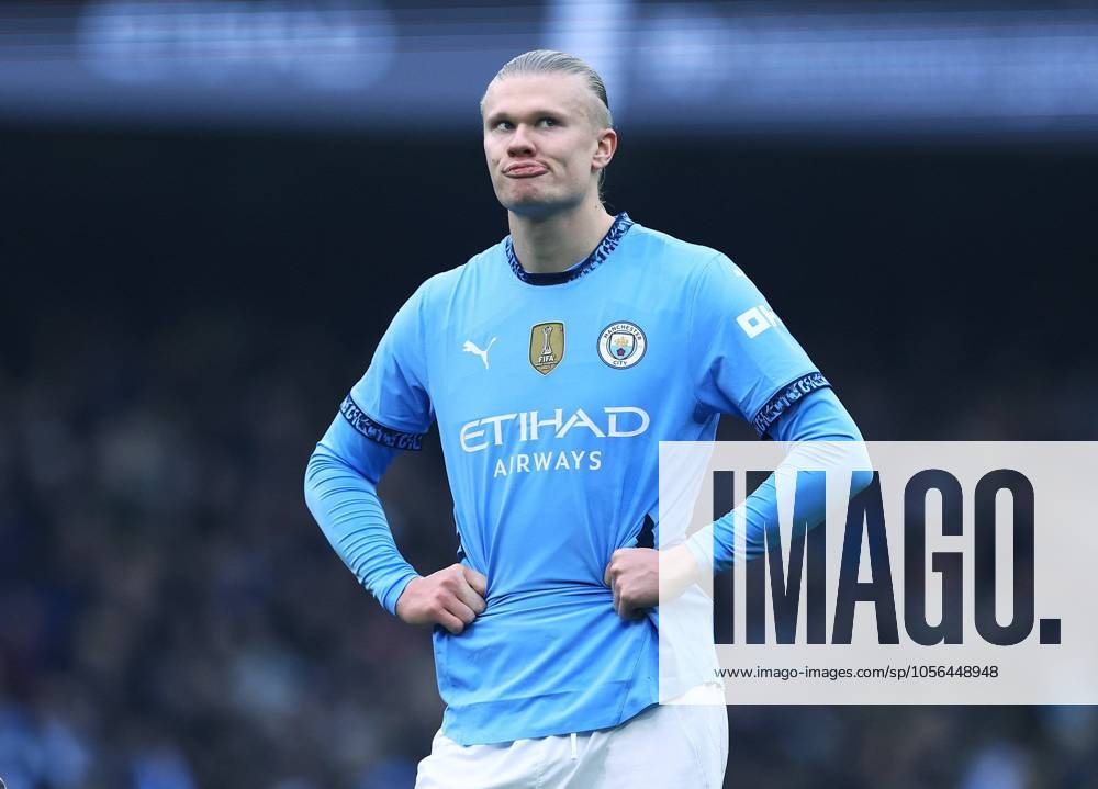 KW52 Erling Haaland of Manchester City reacts after failing to score from a penalty kick Manchester City v Everton, Premier League, Football, Etihad Stadium, Manchester, UK - 26 Dec 2024