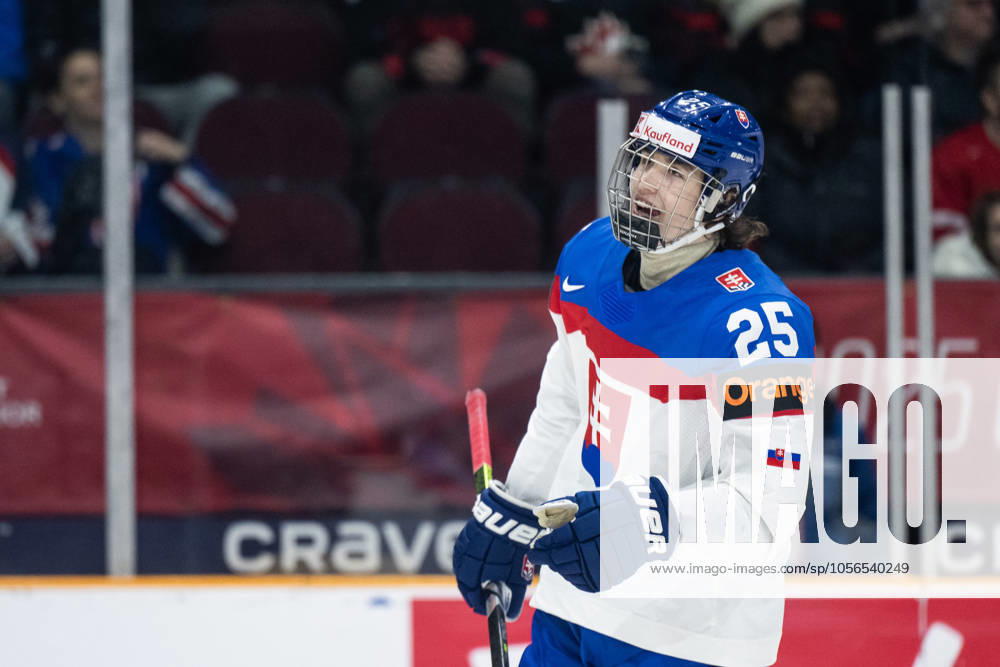 Jan Chovan of Slovakia celebrates after scoring 1 2 during the 2025 IIHF World Junior Championship game between Switzerland and Slovakia on December 27, 2024 in Ottawa Photo Mathias Bergeld BILDBYRAN kod MB MB1028 ishockey ice hockey jvm junior vm u20 2025 iihf world junior championship world juniors schweiz switzerland slovakien slovakia 2 bbeng jubel