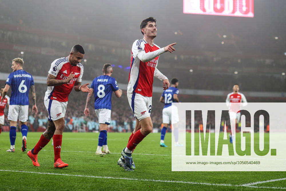 KW52 Arsenal v Ipswich Town 27 December 2024 London - Premier League Arsenal v Ipswich Town - Kai Havertz of Arsenal celebrates scoring the opening goal (Photo by Mark Leech). London UK