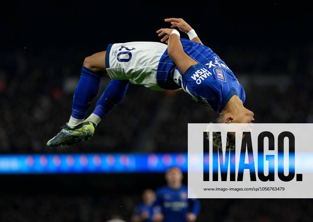 Bilder des Jahres 2024, Sport 12 Dezember Omari Hutchinson of Ipswich Town celebrates their goal, 2-0 Ipswich Town v Chelsea, Premier League, Football, Portman Road, Ipswich, UK - 30 Dec 2024