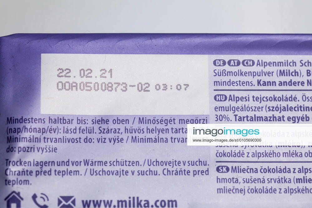 Best before date on a Milka chocolate
