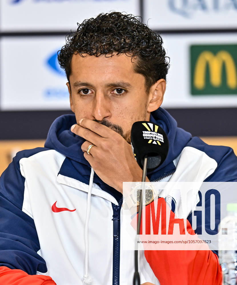French Super Cup (Trophee des Champions) - Paris Saint-Germain (PSG) press conference, PK, Pressekonferenz Paris Saint-Germain (PSG) player Marquinhos attends the press conference ahead of the French Super Cup (Trophee des Champions) match between Paris Saint-Germain (PSG) and AS Monaco at the 974 stadium in Doha, Qatar on January 4, 2025