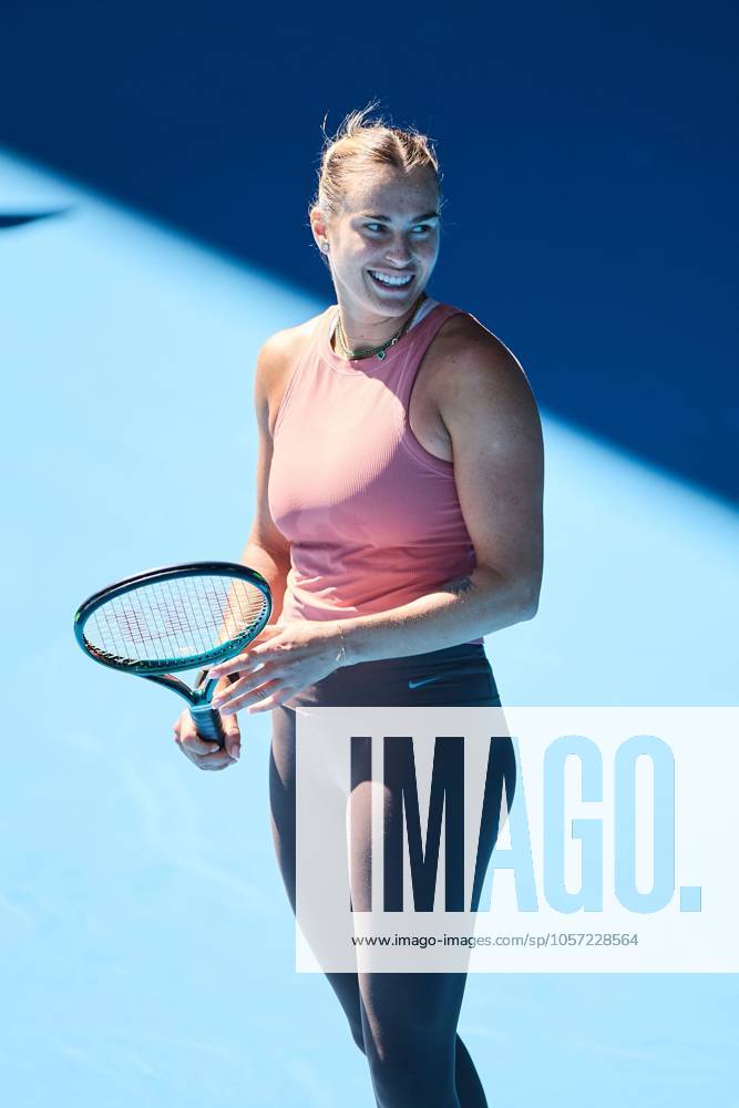 KW02 Aryna Sabalenka during a practice session Australian Open, Tuesday Previews, Tennis, Melbourne Park, Melbourne, Australia - 07 Jan 2025