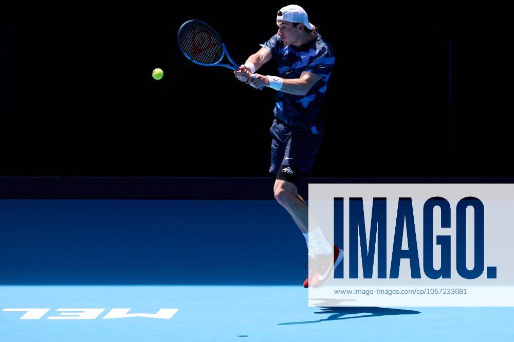 Jack Draper of Great Britain hits a backhand during a practice session Australian Open, Tuesday Previews, Tennis, Melbourne Park, Melbourne, Australia - 07 Jan 2025