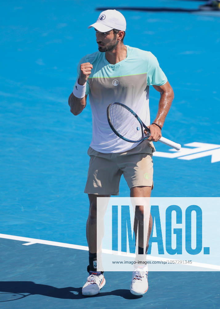 Hady Habib LBN makes a fist and cheers,Cheers,Joy,Emotion Australian Open 2025 Melbourne Park, Melbourne, Victoria, Australia