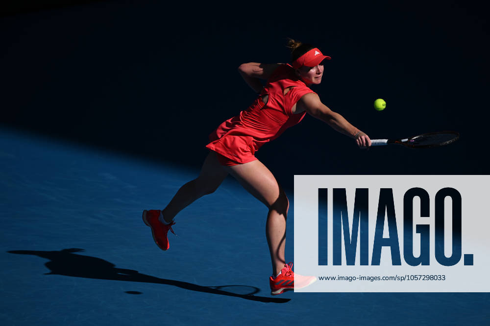 TENNIS AO CHARITY QINWEN SVITOLINA, Elina Svitolina of Ukraine in action during their charity match between Zheng Qinwen of China and Elina Svitolina of Ukraine at Rod Laver Arena in Melbourne, Wednesday, January 8, 2025. ( NO ARCHIVING, , NO USE IN BOOKS WITHOUT CONSENT MELBOURNE VICTORIA AUSTRALIA