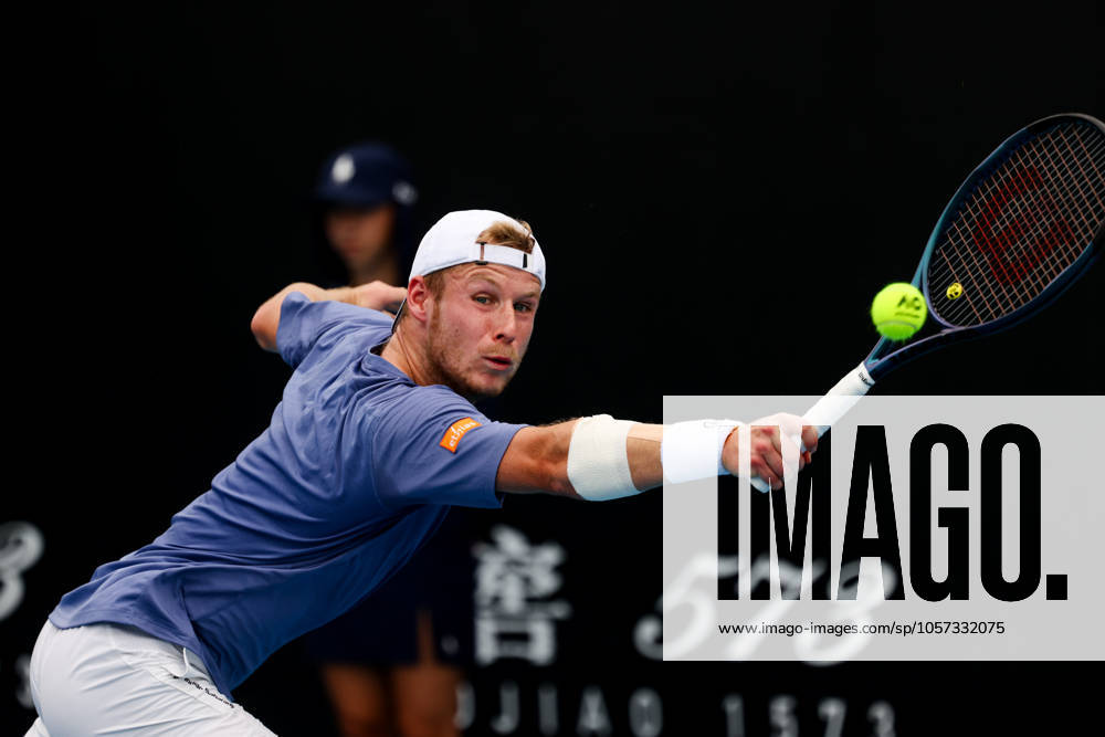 Gauthier Onclin of Belgium in his win against Mackenzie McDonald of USA in final qualifying for the 2025 Australian Open at Melbourne Park on January 9, 2025 in Melbourne, Australia. - ZUMAp121 20250109_zsp_p121_061