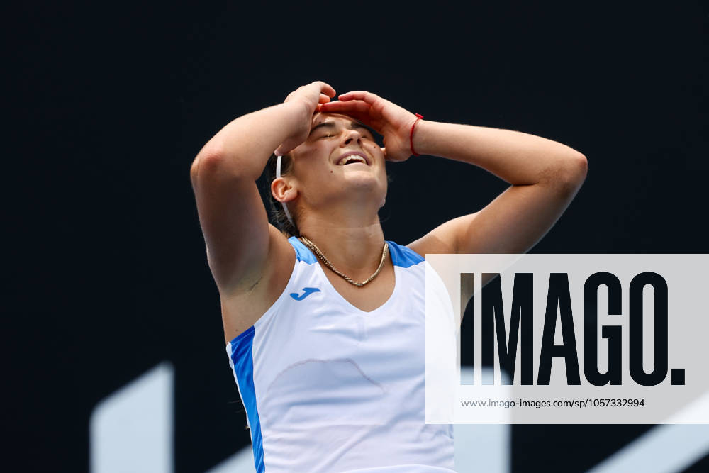JULIA RIERA of Argentina beats Maddison Inglis of Australia in qualifying for the 2025 Australian Open at Melbourne Park. Julia wins 2 sets to 1. Melbourne Australia - ZUMAp121 20250109_zsp_p121_038