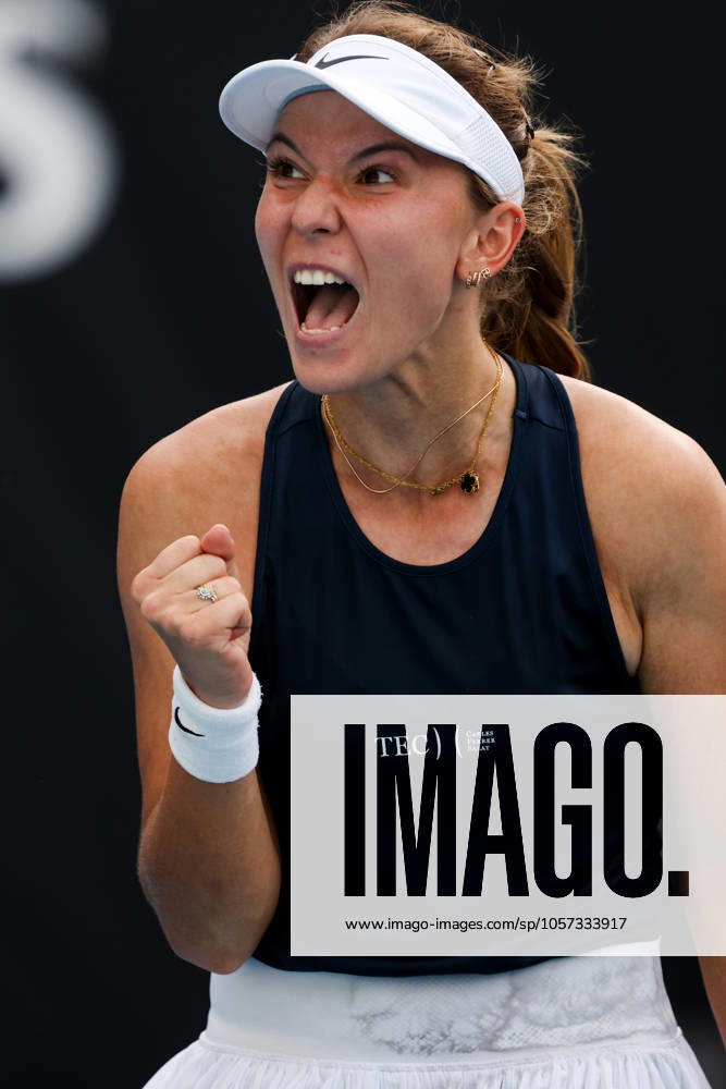 Oksana Selekhmeteva of Russia reacts whilst playing Kimberly Birrell of Australia in final qualifying for the 2025 Australian Open at Melbourne Park on January 9, 2025 in Melbourne, Australia. - ZUMAp121 20250109_zsp_p121_083