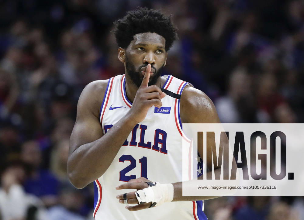 Joel Embiid powers Sixers to 112-104 overtime victory over Brooklyn Nets On February 9, 2020, Joel Embiid put his finger up to his lips after making a 3-point basket against the Chicago Bulls late in the fourth quarter. Back at it on Thursday, Feb. 20, 2020, at the Wells Fargo Center in Philadelphia, Embiid poured in 39 points to key a 112-104 overtime win against the Brooklyn Nets. (Yong Kim The Philadelphia Inquirer TNS) Philadelphia PA USA