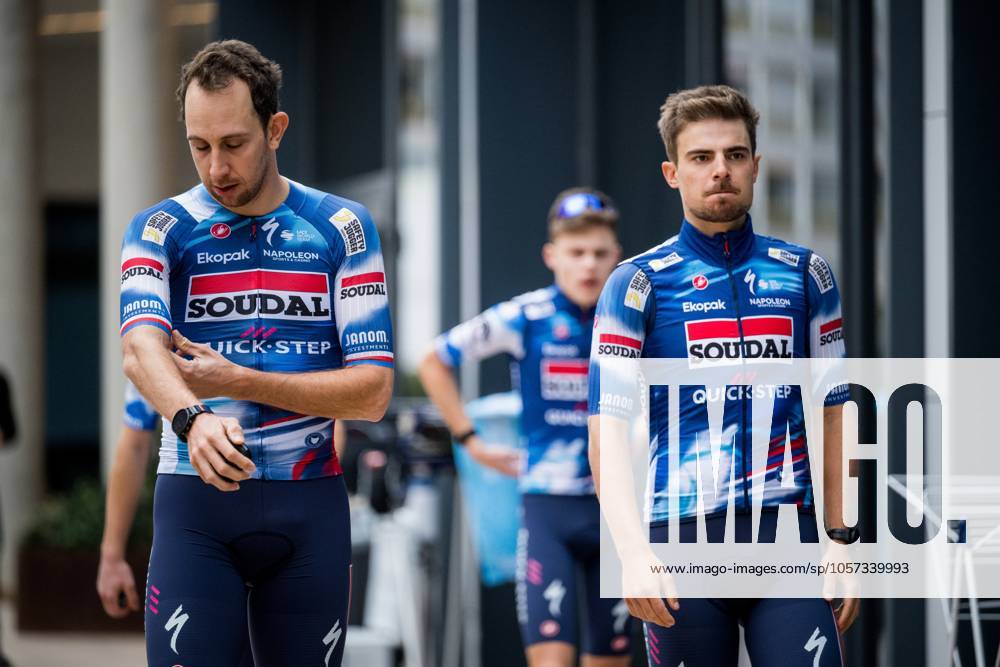 Czech Josef Cerny of Soudal Quick-Step and Slovenian Martin Svrcek of Soudal Quick-Step pictured in action during the media day of the Soudal Quick-Step cycling team in Calpe, Spain, Thursday 09 January 2025. JASPERxJACOBS x109998701x