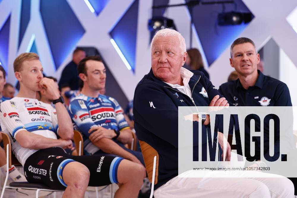 2025 Soudal Quick-Step Team Presentation CALP, SPAIN - JANUARY 09 : Lefevere Patrick (BEL) General manager of Soudal - Quick Step is being honored for is career pictured during the 2025 team presentation of the Soudal Quick-Step pro cycling team on January 9, 2025 in Calp, SPAIN, 09 01 2025 Calp SPAIN