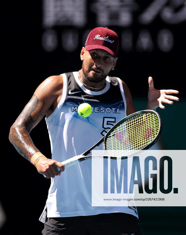 Nick Kyrgios of Australia in action during practice Australian Open, Saturday Previews, Tennis, Melbourne Park, Melbourne, Australia - 11 Jan 2025